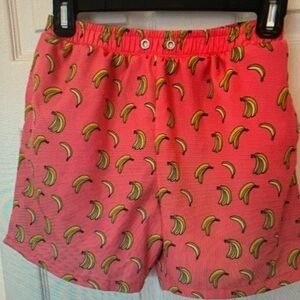 Kids Banana Print Swim Shorts